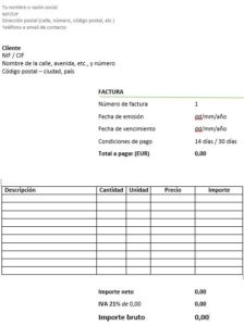 Modelo de factura