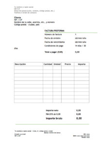 Descárgate nuestro modelo de factura proforma en Papelera de Reciclaje